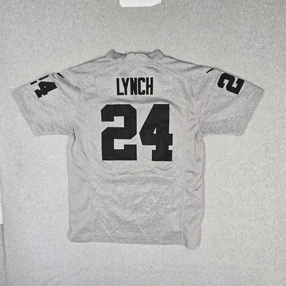 Oakland Raiders Men Jersey S Gray Nike Marshawn Lynch 24
